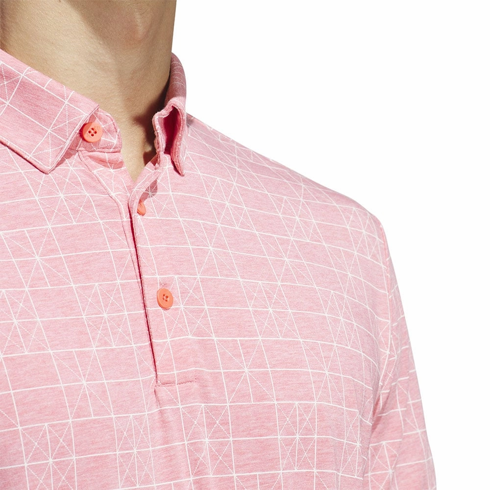 long sleeved Taped Neckline adidas Go-To Novelty Polo Shirt - Clear Pink