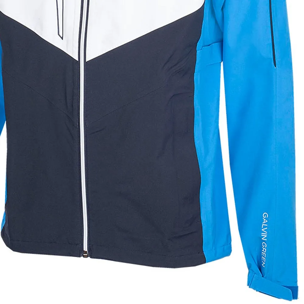 Galvin Green Armstrong Gore-Tex Paclite Waterproof Jacket - Blue/Navy/White Stripe Look Rubberized Edging