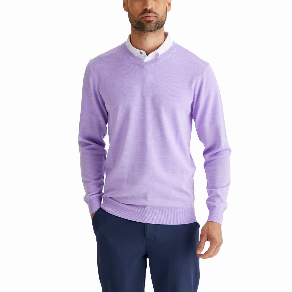 Ping Sullivan Sweater - Purple Ash Marl Modern Fit Cuffed Sleeves