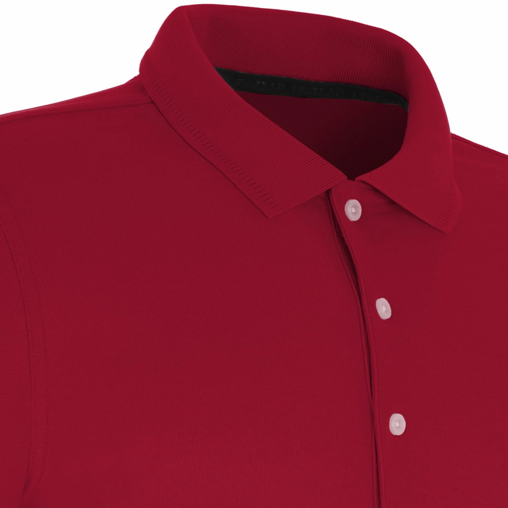 Trendy Piece Ribbed Collar Design ProQuip Pro Tech Plain Polo Shirt - Crimson Red