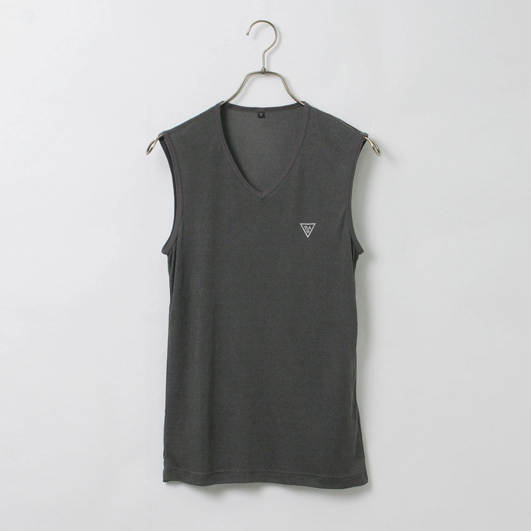 Minimalist Aesthetic skinny but not tight RAG / AIR DRY breathable V-neck Sleeveless