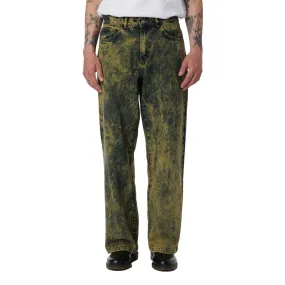 Carbon Infused Fabric Non Bulk Rassvet Acid Wash Baggy Denim Woven Jeans - Green