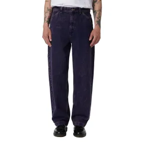 Rassvet Acid Wash Carpenter Work Denim Woven Jeans - Purple Breathable mesh lining