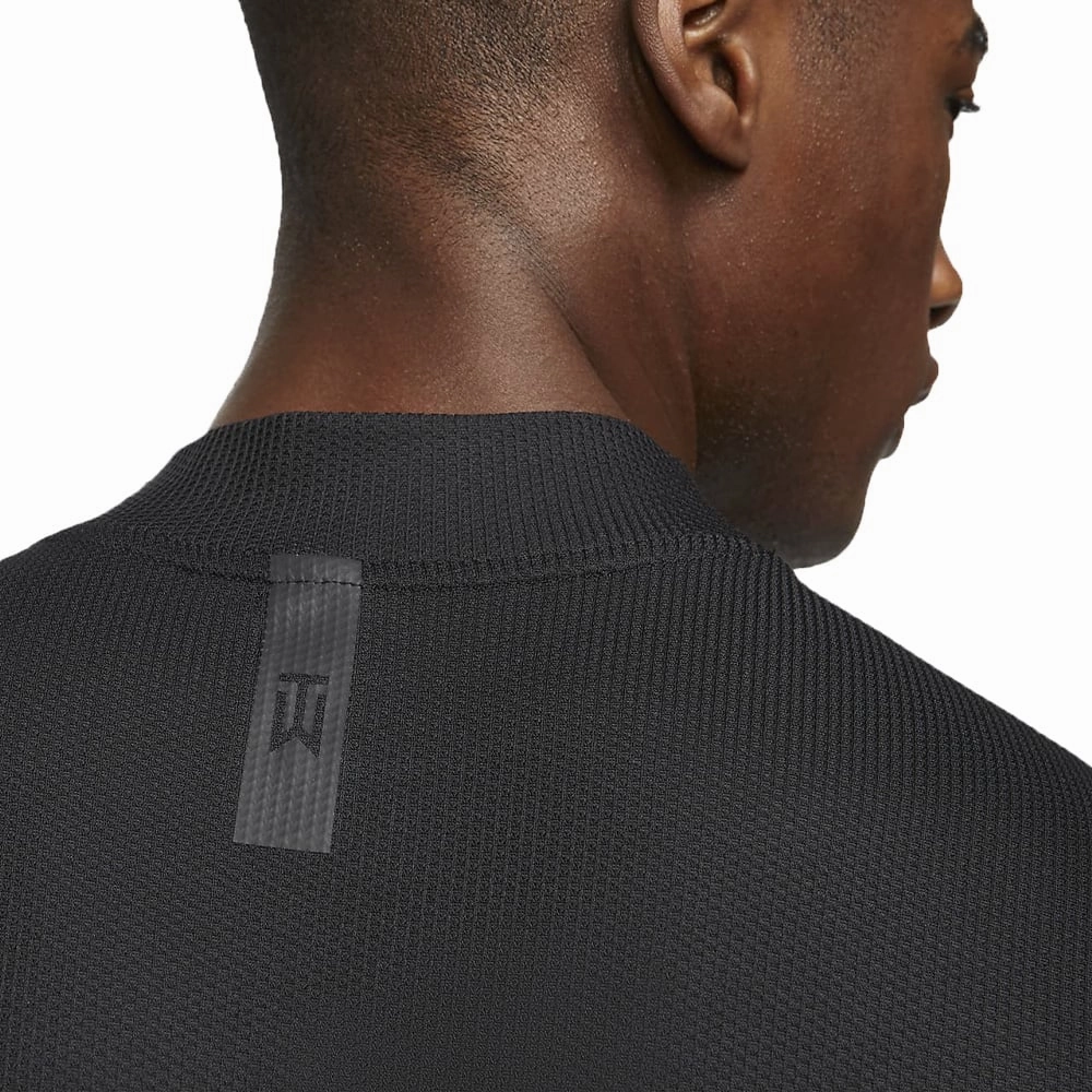 Soft and Lightweight Nike Dri-FIT TW Mock Shirt - Black