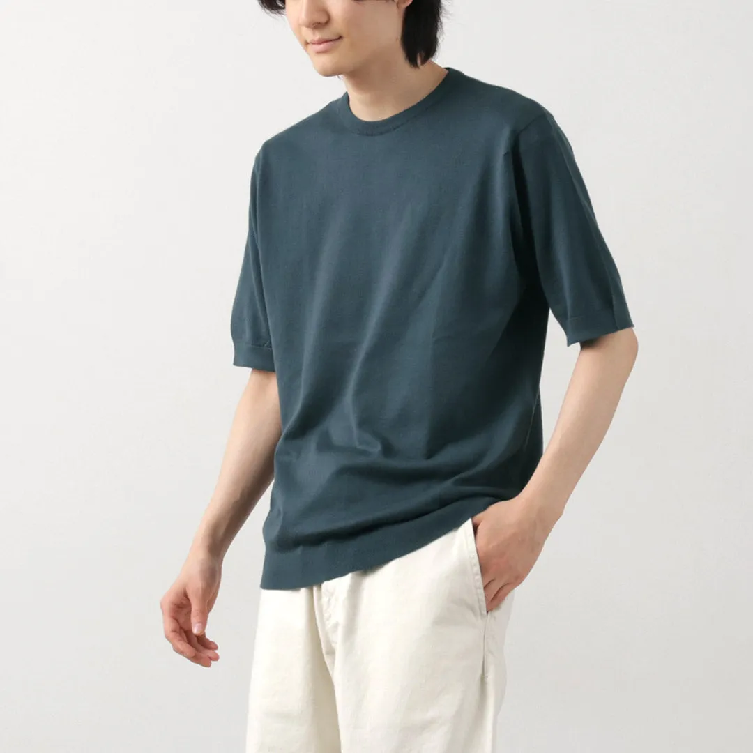 Everyday Fashion Ethically Sourced Materials JOHN SMEDLEY / Sea Island Cotton 30 Gauge Crew Neck Knit