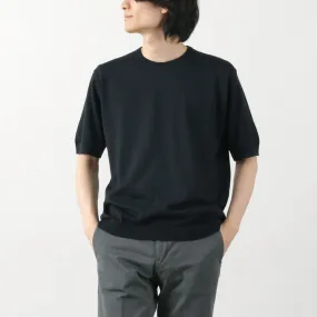 JOHN SMEDLEY / Sea Island Cotton 30 Gauge Crew Neck Knit Casual Chic Wear Chic Casual Wear