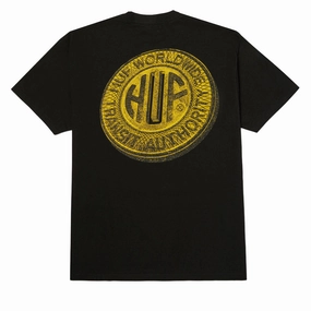 Casual Comfort Layer Trendy Wear HUF Token T-Shirt - Black