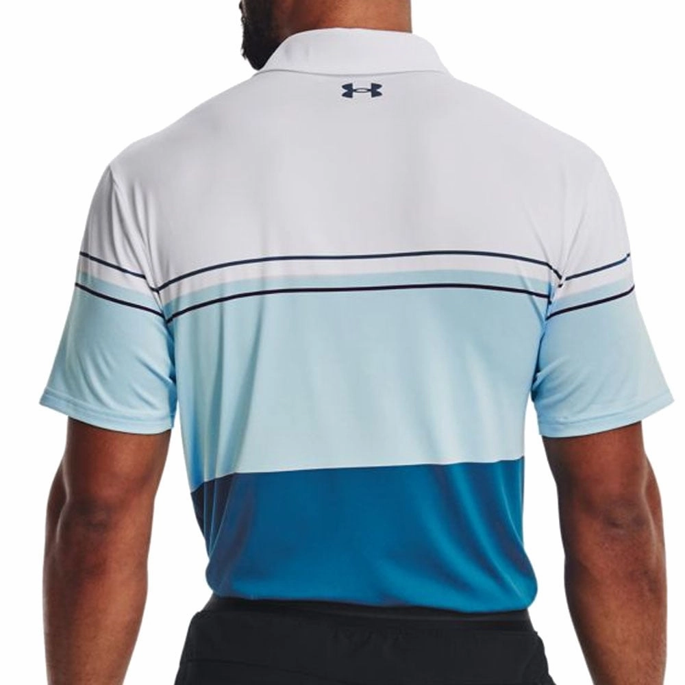 FlexibleCollarOptions Versatile Look Under Armour Playoff Polo Shirt 2.0 - White/Light Blue/Victory Blue