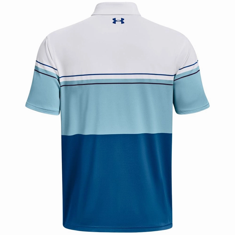 Flexible Wear Under Armour Playoff Polo Shirt 2.0 - White/Light Blue/Victory Blue
