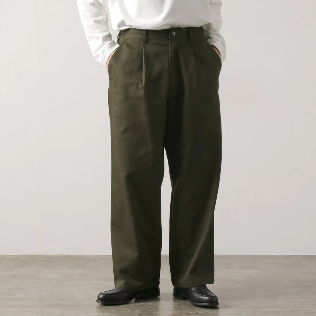 Workout-ready RE MADE IN TOKYO JAPAN / Cotton Hard Kersey Tuck Wide Pants