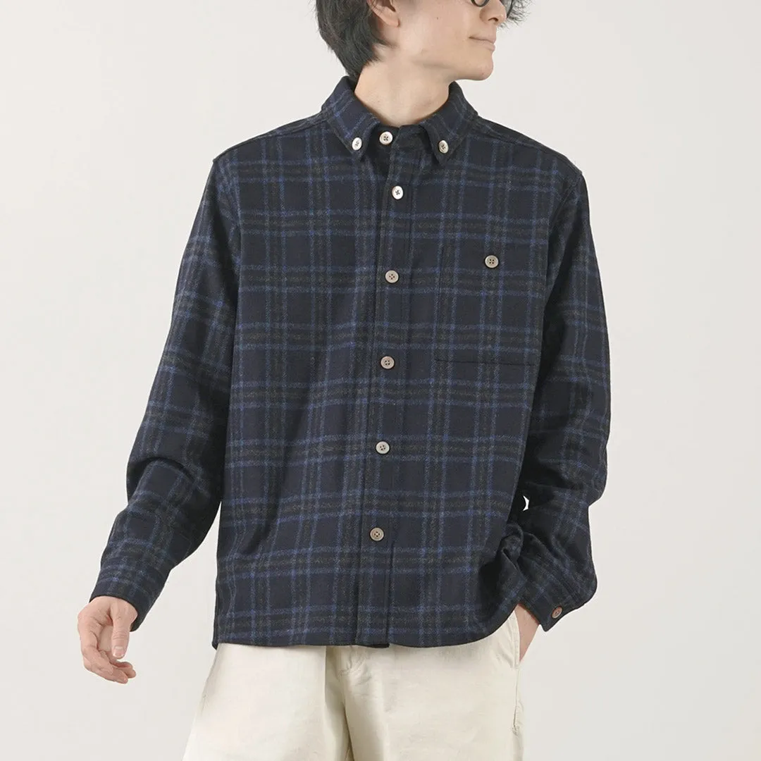 All-Ages Fit Contemporary Look RE MADE IN TOKYO JAPAN / Craft Wool Plaid CPO Button Down Shirt