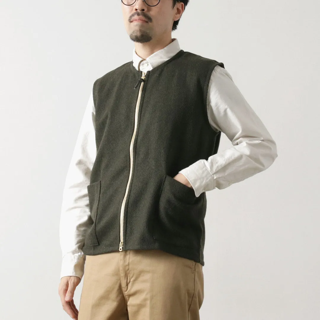 RE MADE IN TOKYO JAPAN / Wool Cashmere Kersey Crew Vest add on