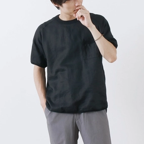 RE MADE IN TOKYO JAPAN / French Linen T-Shirt V neck Leisure Wear
