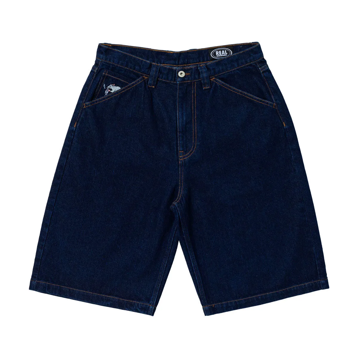 Real Street Cleaner Denim Shorts - Dark Wash Solid Color Athletic Shorts