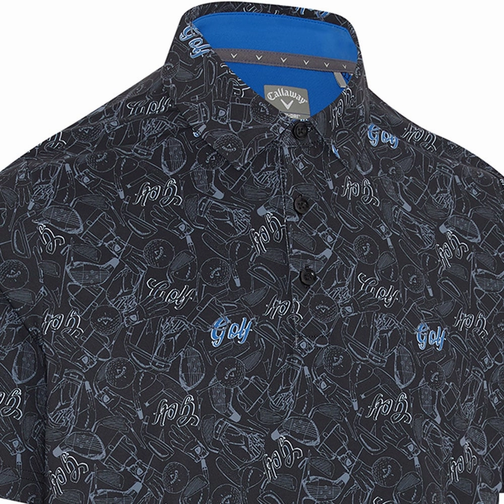 Callaway All-Over Golf Print Polo Shirt - Caviar Smooth Finish Minimalist Wear