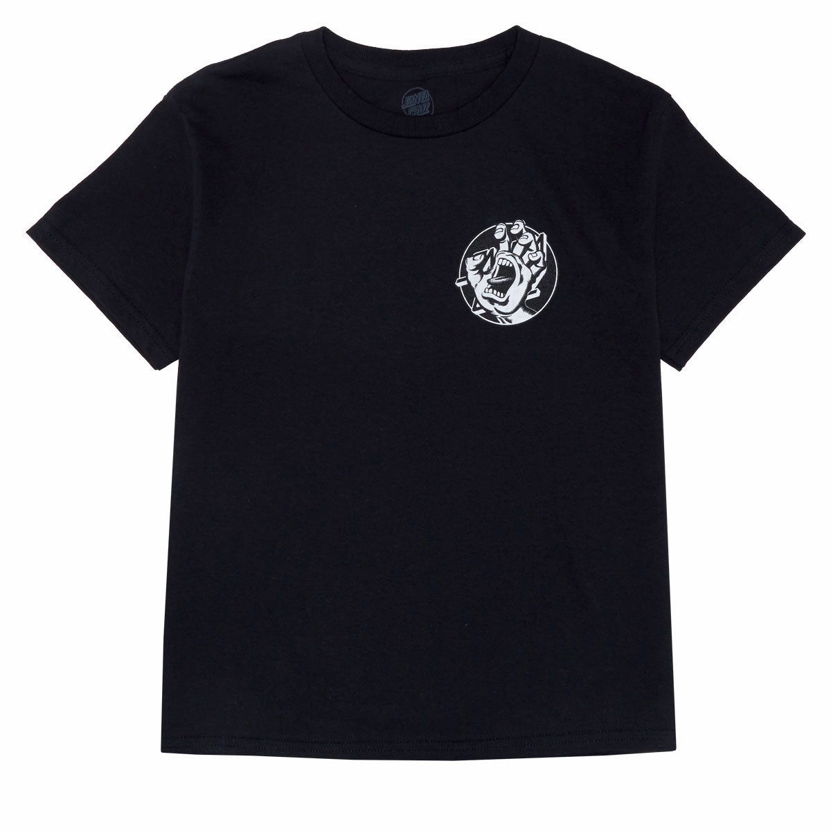 Santa Cruz Youth Hand Dot T-Shirt - Black Vintage Look