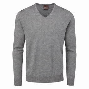 Oscar Jacobson Weston V-Neck Merino Sweater - Dark Grey product couple connection