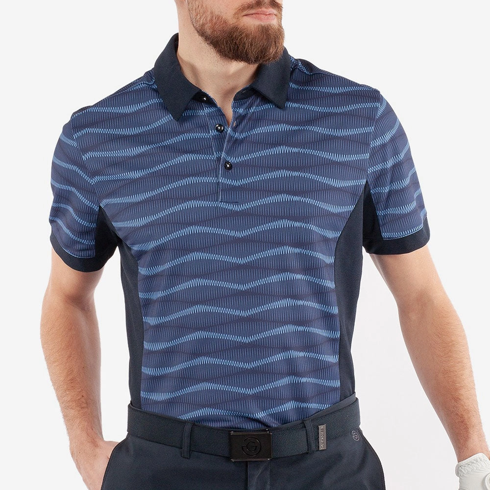 Galvin Green Merlin Polo Shirt - Navy/Blue funky