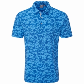 Ping Julian Polo Shirt - Tidal Blue Multi Washable