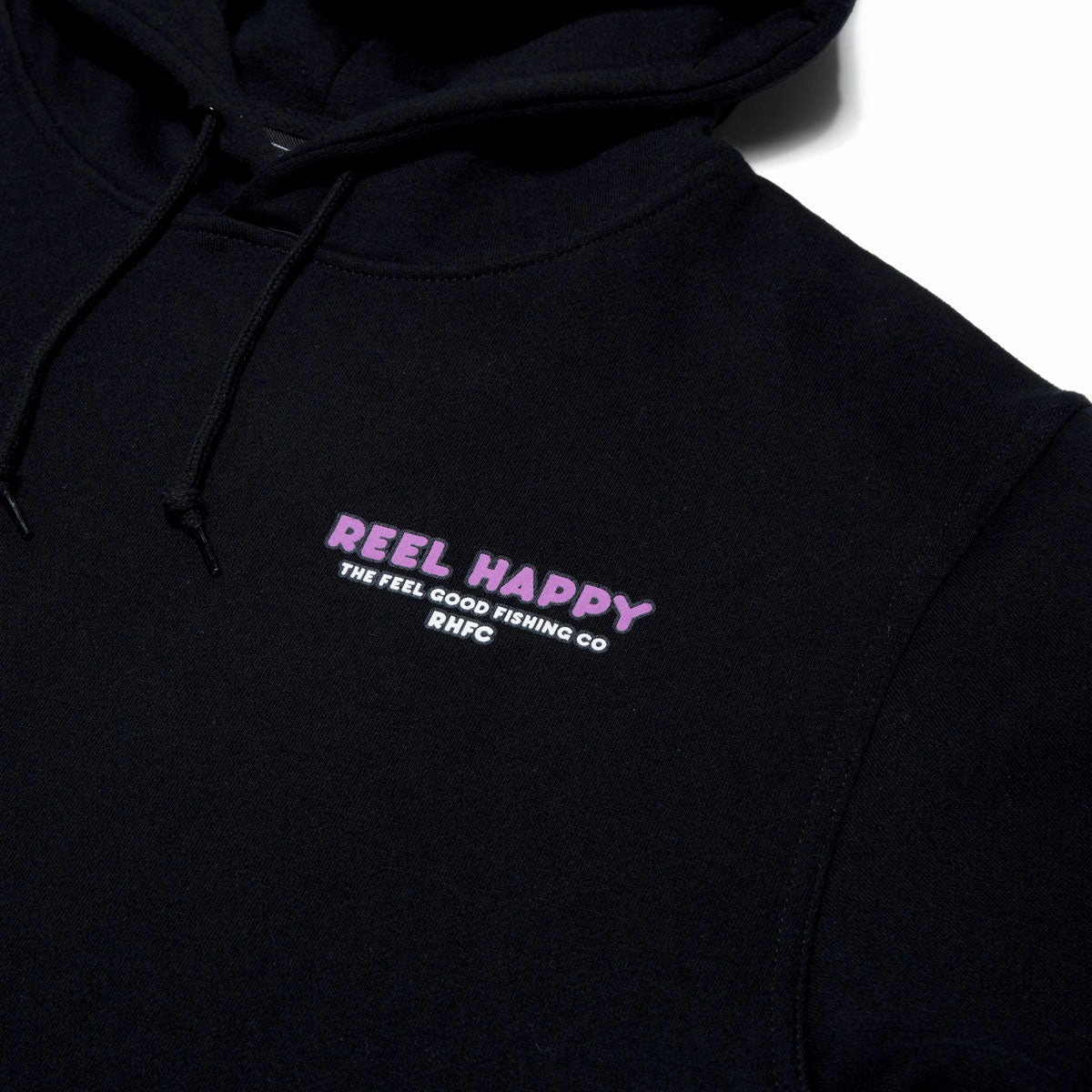 Reel Happy Good Times Hoodie - Black Textured Weave motorcycle gear