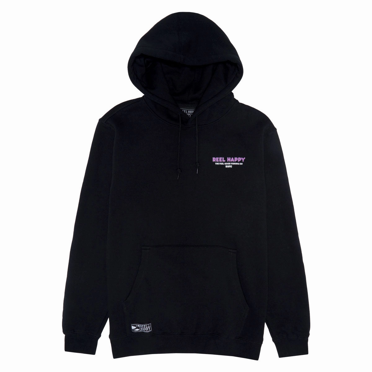Lightweight Warmth Quick Dry Material Reel Happy Good Times Hoodie - Black