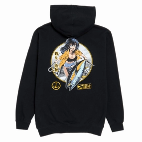 Wind Resistant Reel Happy Maguro Hoodie - Black