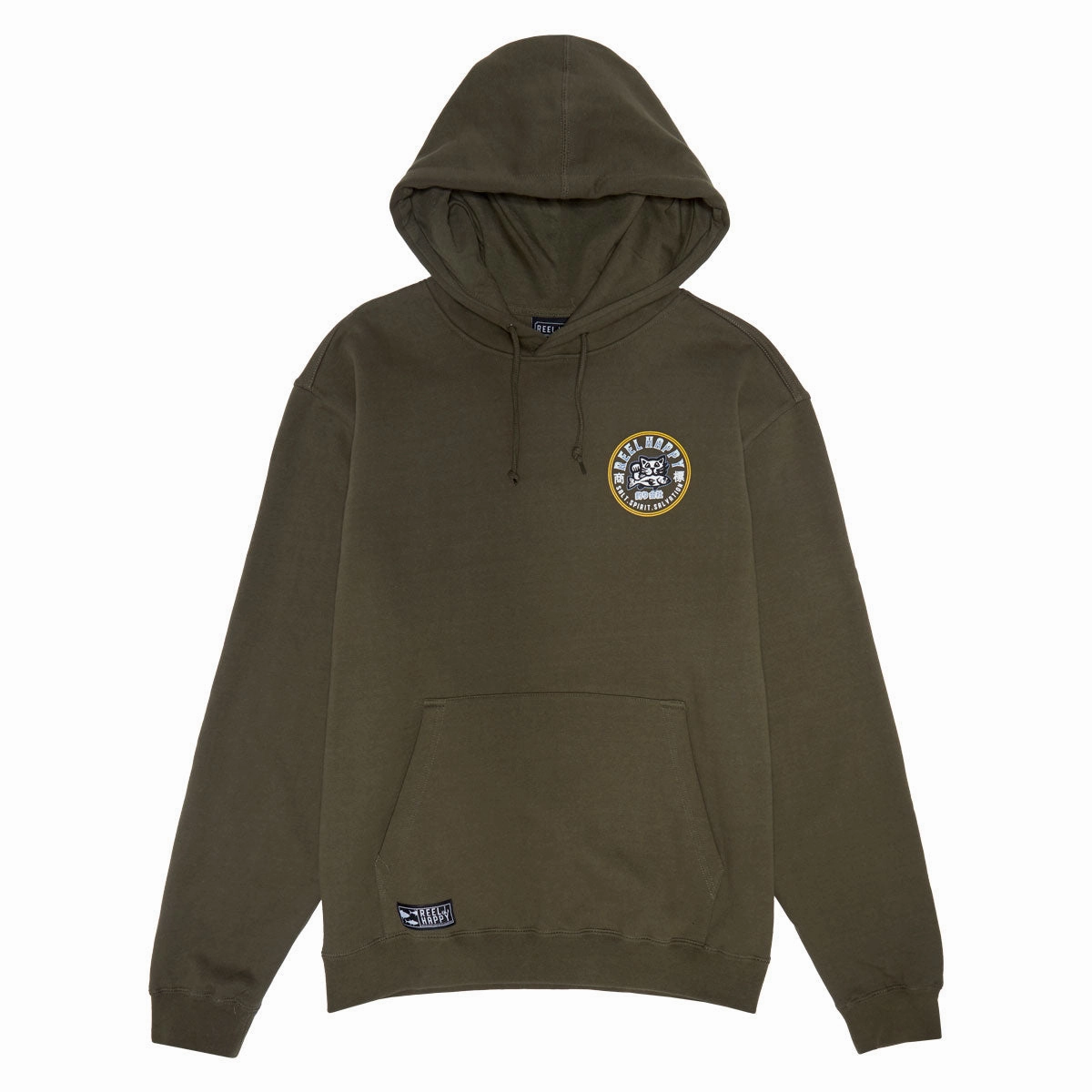 Reel Happy Maguro Hoodie - Olive Green Bilby like