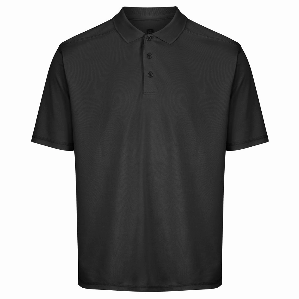 Island Green Essential Pique Polo Shirt - Black Thermal Regulation Layer Active Trend Look
