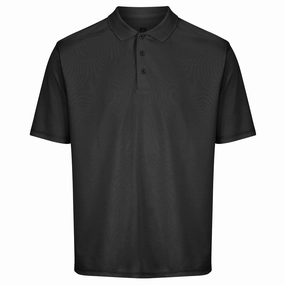 Basic Piece Recycled Polyester Island Green Essential Pique Polo Shirt - Black