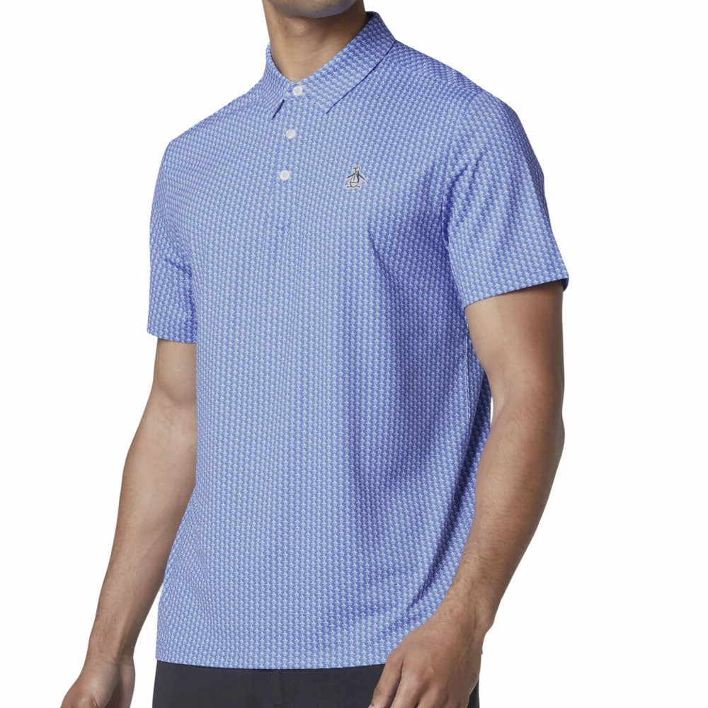 Original Penguin All Over Pete Printed Polo Shirt - Amparo Blue Summer cool Colorfast Material