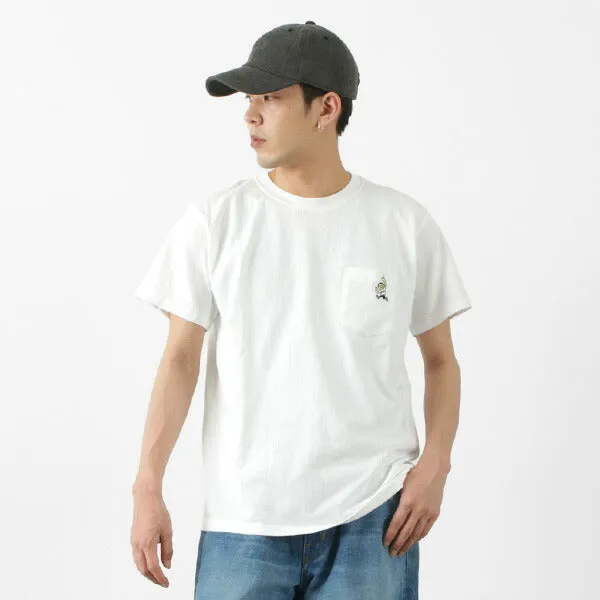 GOOD ON / GO BOY Hanging embroidery short sleeve pocket Scoop neck