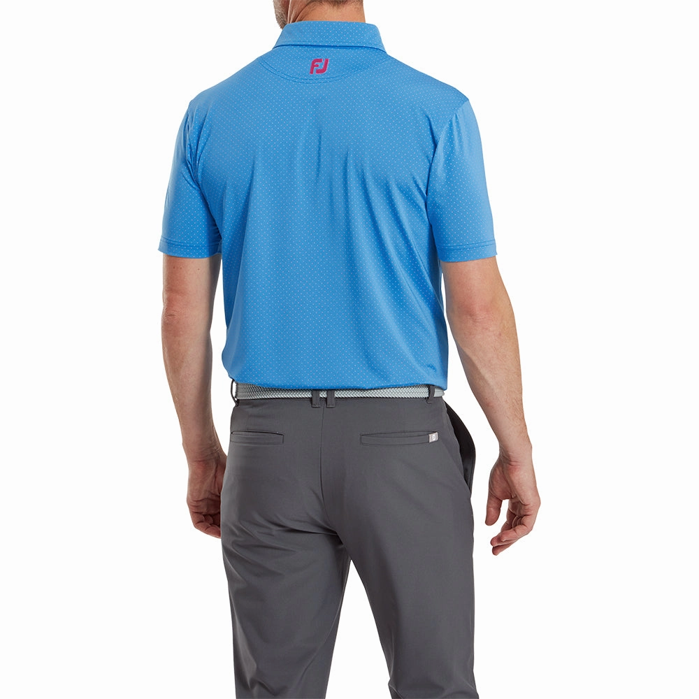 Affordable accessibility FootJoy Stretch Lisle Dot Print Polo Shirt - Ocean/Berry