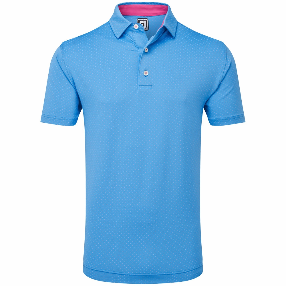 FootJoy Stretch Lisle Dot Print Polo Shirt - Ocean/Berry Casual and cool Sporty Appeal