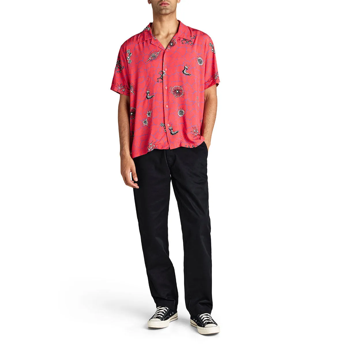 Eco Friendly Material Pure Cotton Deus Ex Machina Vibrant Virus Shirt - Strawberry