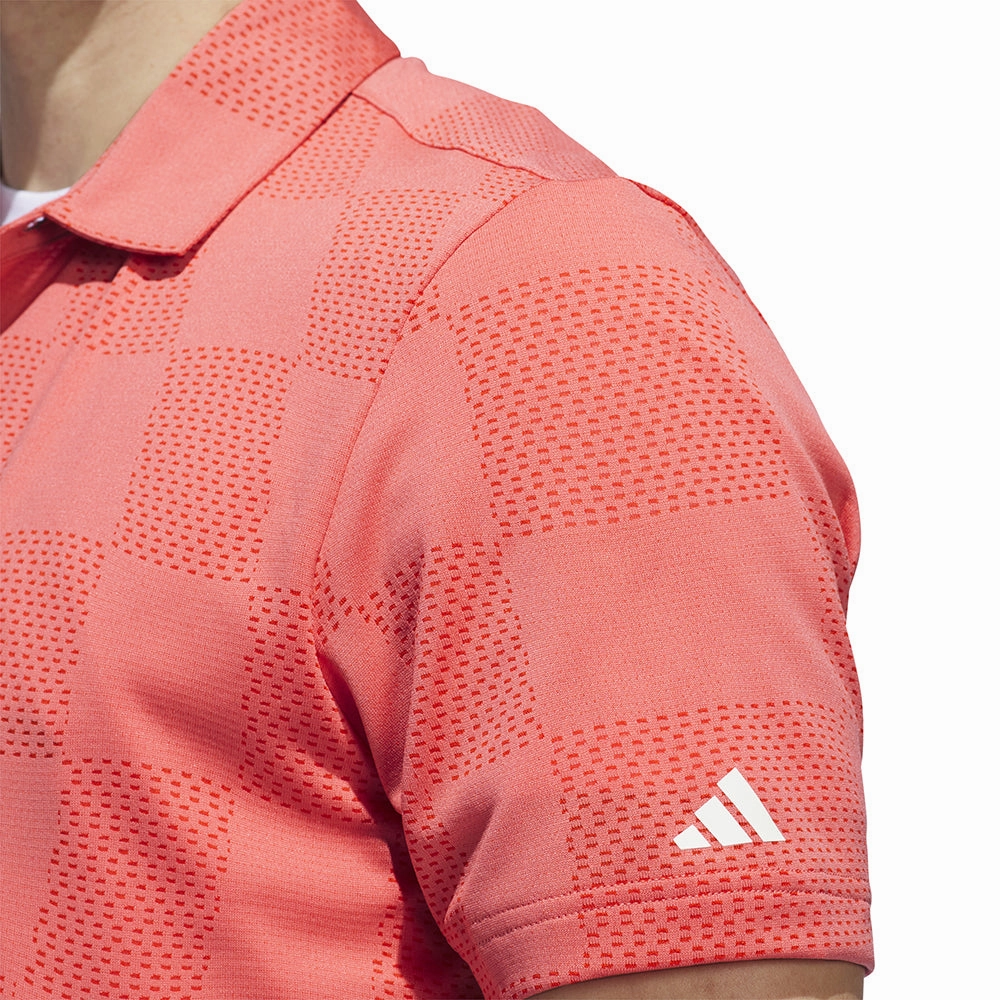 Fade Resistant Coating adidas Textured Polo - Preloved Scarlet