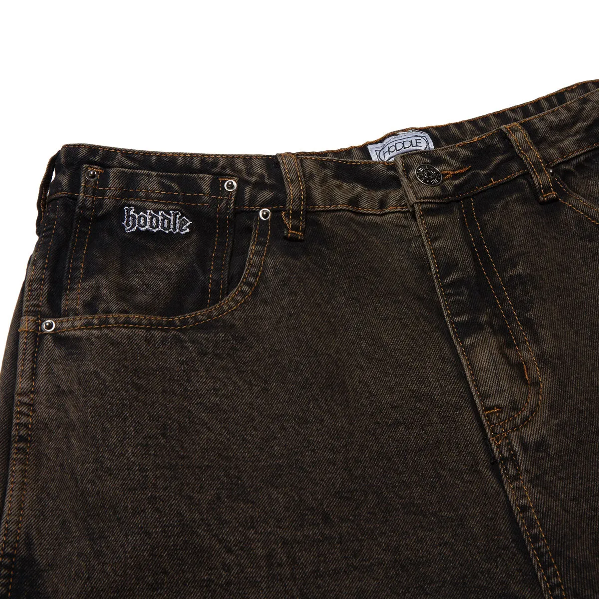 TaglessLabel Hoddle Ranger Jeans - Brown Acid Wash