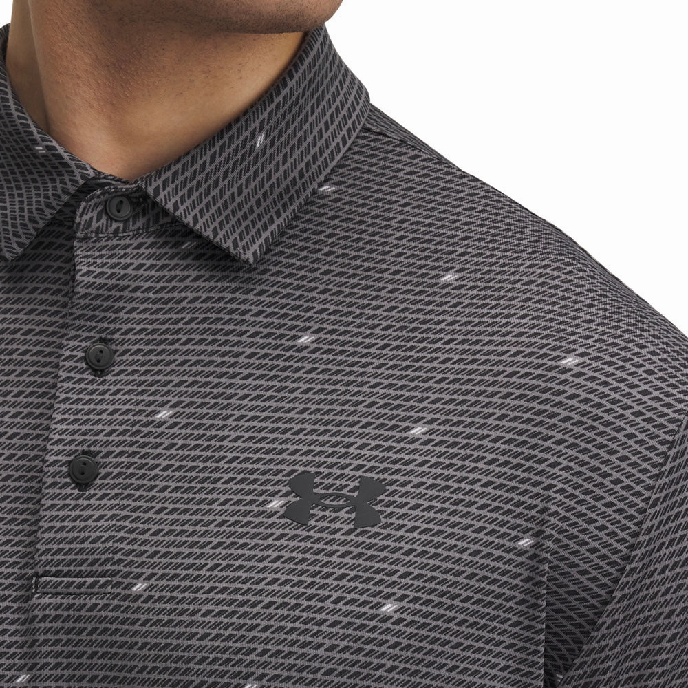 Classic Layering Under Armour Playoff 3.0 Printed Polo Shirt - Castlerock/Black