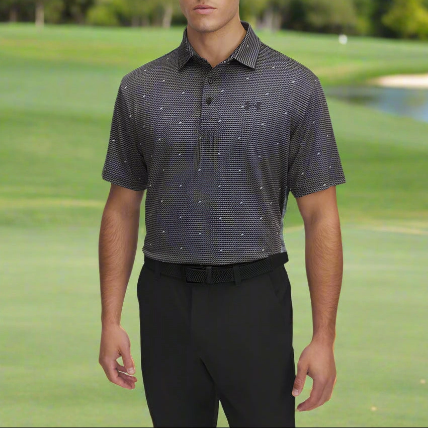 Cozy Essentials Under Armour Playoff 3.0 Printed Polo Shirt - Castlerock/Black