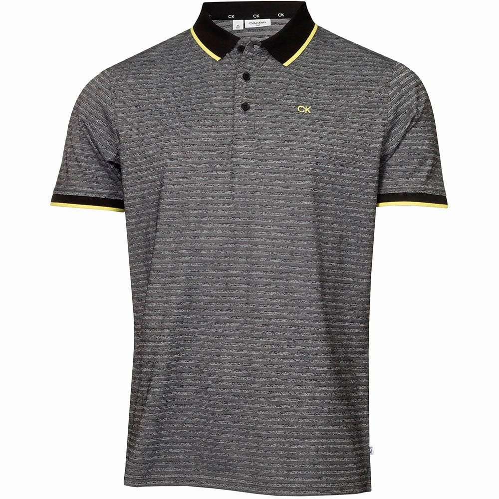 Calvin Klein Sudbury Polo Shirt - Black Marl Trendy Casual Wear Stylish Layer Look