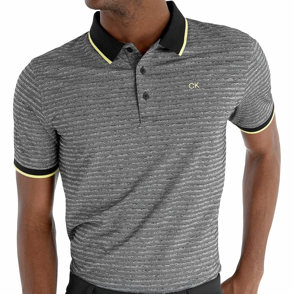 AntiPilling Treatment Casual Essentials Wear Calvin Klein Sudbury Polo Shirt - Black Marl