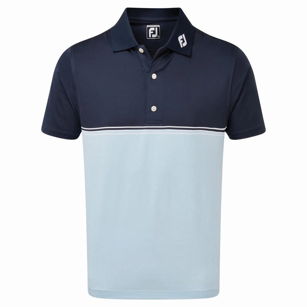 Low Environmental Impact Comfortable Wear FootJoy Colour Block Lisle - Navy/Heather Sky