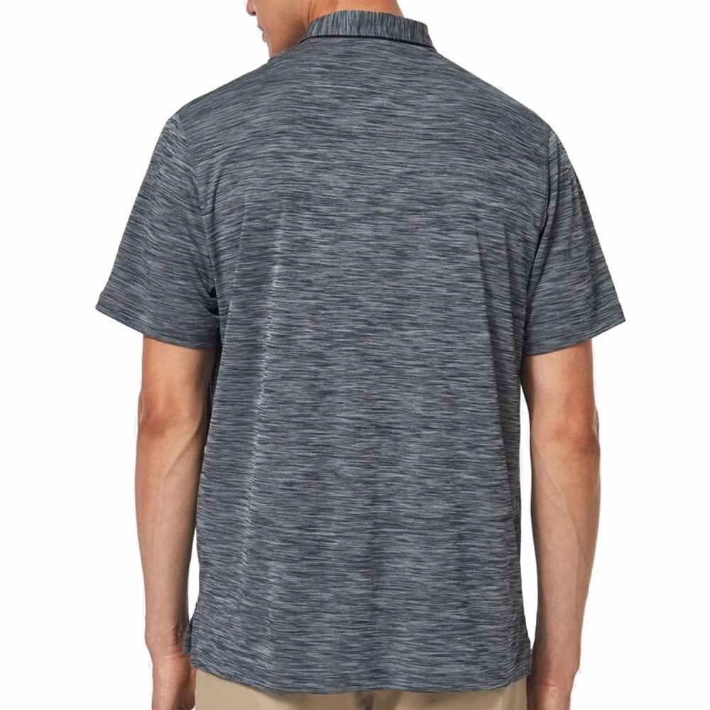 Oakley Aero Hydrolix Polo Shirt - Blackout Heather Soft and Lightweight Flexible Shoulder Seams