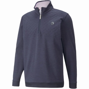 Puma AP Cloudspun Castle 1/4 Zip Pullover - Navy Blazer Heather product solo self expression