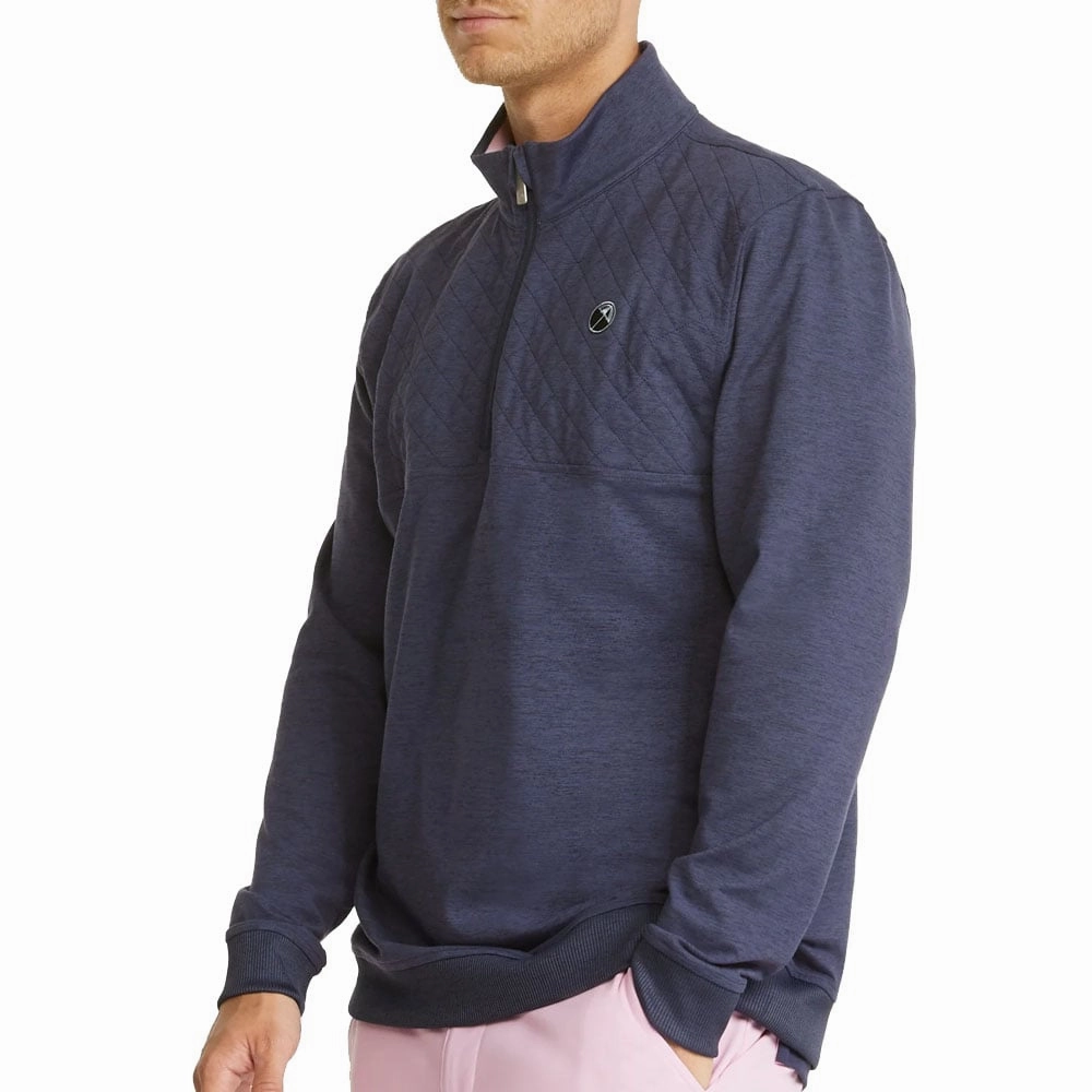 Puma AP Cloudspun Castle 1/4 Zip Pullover - Navy Blazer Heather Unisex Design