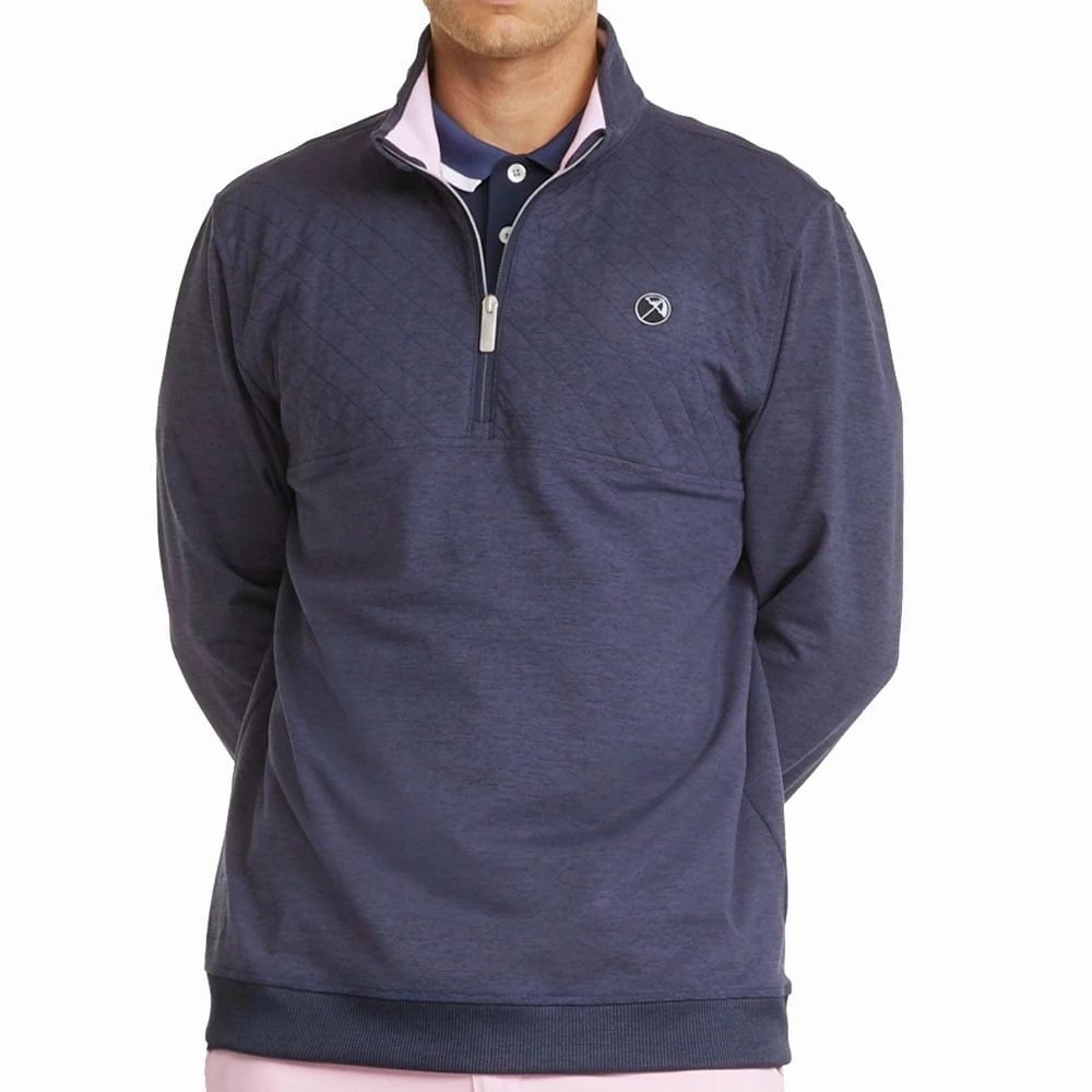 All Season Wear Cozy Protection Puma AP Cloudspun Castle 1/4 Zip Pullover - Navy Blazer Heather
