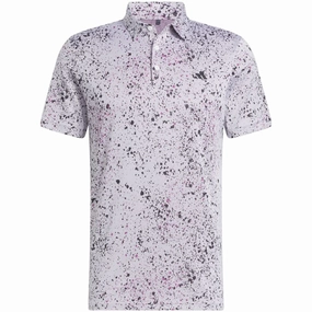 Flattering Cut adidas Jacquard Polo Shirt - White/Black/Lucid Fuchsia
