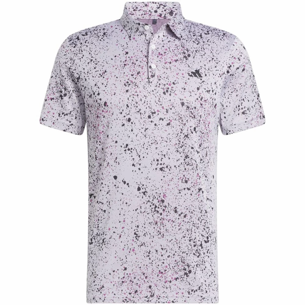 Flattering Cut adidas Jacquard Polo Shirt - White/Black/Lucid Fuchsia