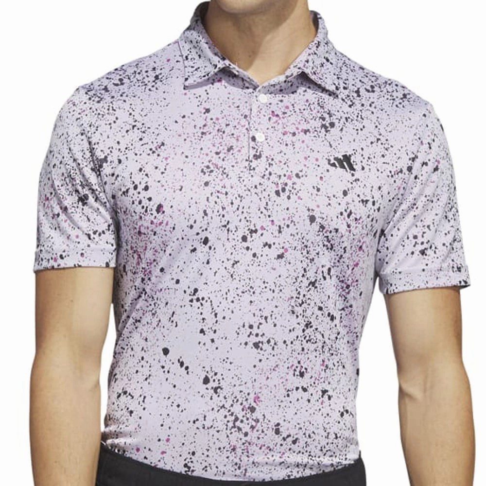 Washable Complementary Colors adidas Jacquard Polo Shirt - White/Black/Lucid Fuchsia