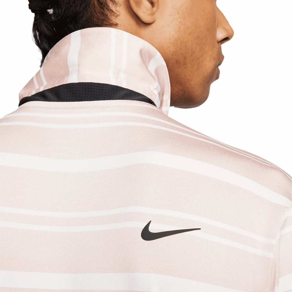 Nike Dri-FIT Tour Stripe Polo Shirt - Pink Oxford/Barley Rose/Black Temperature Regulating Beach Outfit