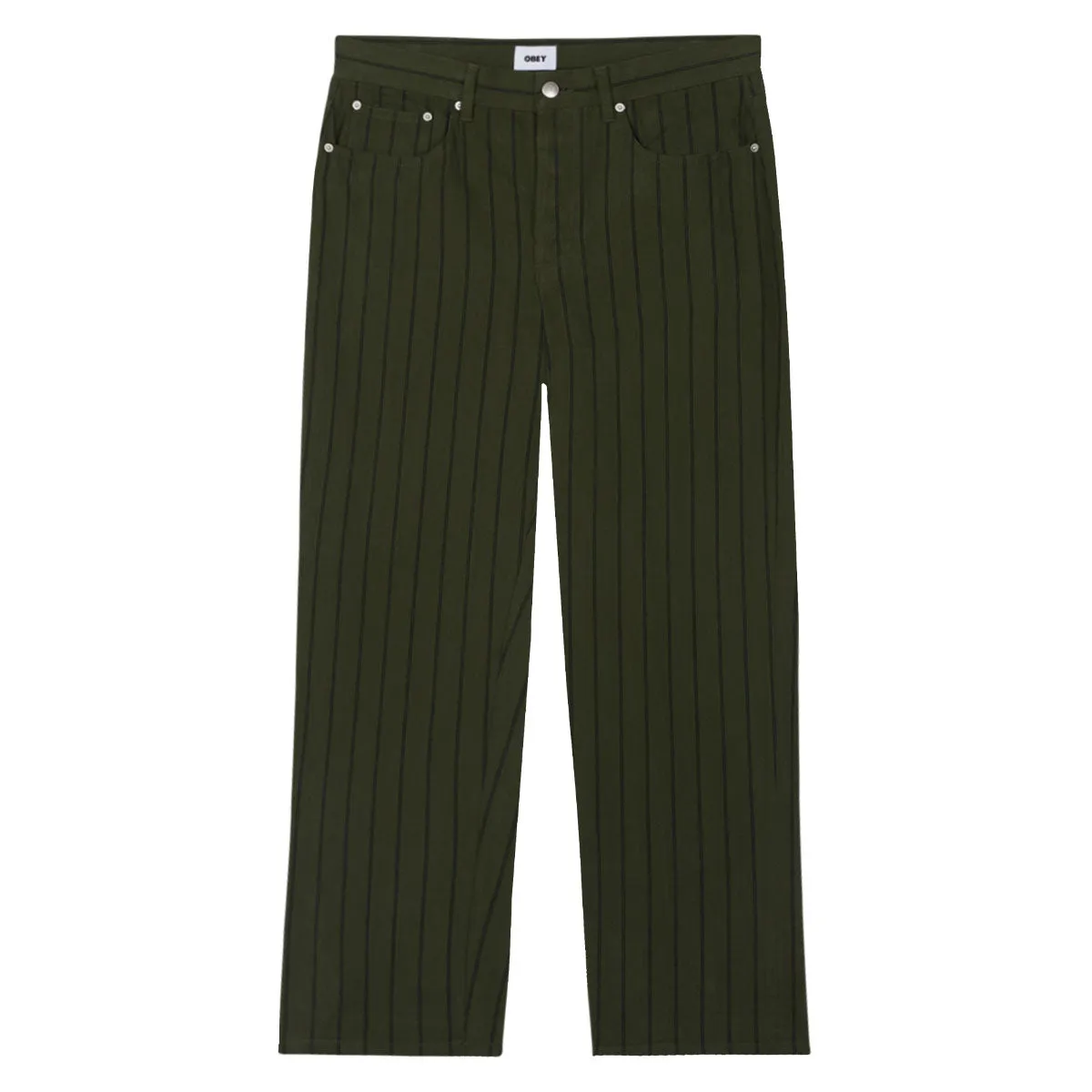 Soft Performance Obey Classic Baggy Stripe Denim Jeans - Duffle Bag Multi